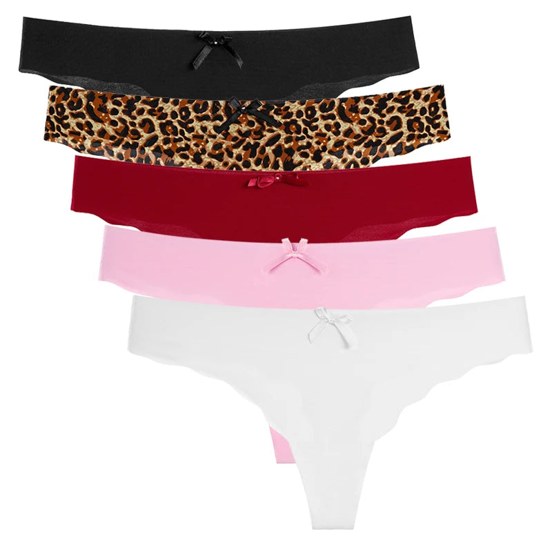 5Pcs/Lot Women's Panties Underwear Viscose Seamless Briefs Low Waist Female Lingerie Summer Ultra-thin G-String Thongs