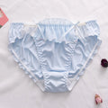 Milk Silk Cute Lovely Sweety Women's Panties High Elasticity Breathable Soft Smooth Underwear Low Waist Ruffle Edge Breifs