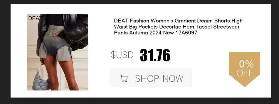 DEAT Fashion 3D Printed Wide Leg Curved Jeans Women's High Waist Loose Blue Streetwear Denim Pants New Tide Summer New 7AB9379