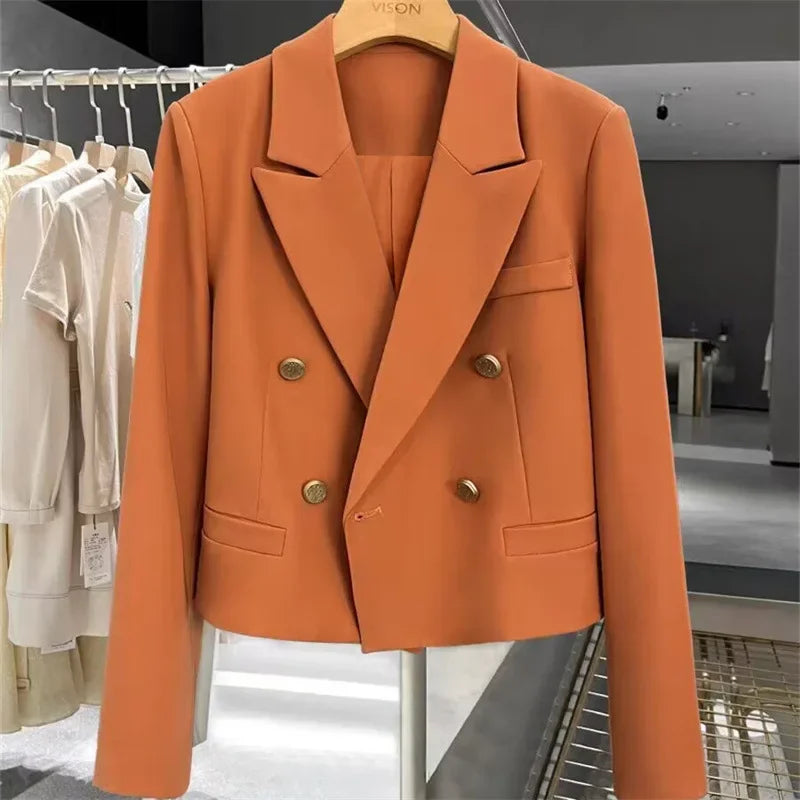 Blazer Women Spring New Solid Color Suit Jacket Short Section Button Casual Suit Women Clothing Outerwears Women's Jacket Coat