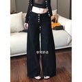 Women Dark Academia Gothic Grunge Low Waisted Cargo Flare Denim Pants Japanese Abi Y2k Harajuku Bell-Bottom Jeans Goblin Core