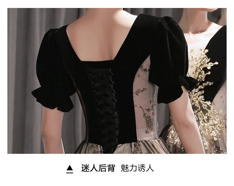 Elegant Women Evening Dress Light Luxury Vintage Appliques Long Banquet Gowns Female Formal Party Dresses Prom graduation dress