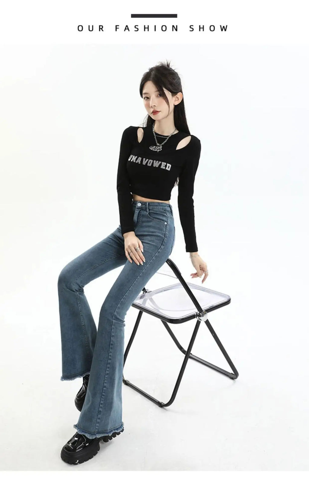 BIVIGAOS 2025 New Autumn Spring Micro Flared Jeans Women High Waist Slim Tight Retro Tassel Hem Stretch Denim Horseshoe Pants