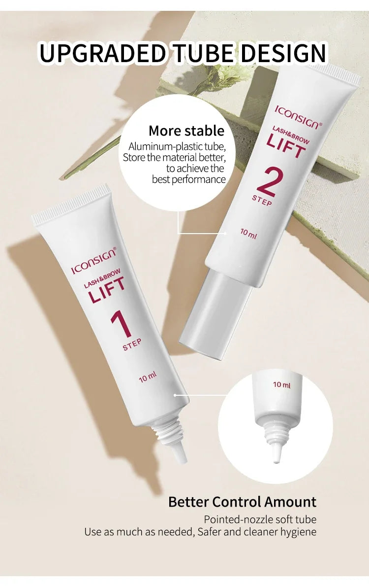 Fast shipping ICONSIGN 10ml Fix Perming Set for Lash Brow Lift Perm Fixation Tube Set Lotion 8-12 Minute Lifting Eye Makeup Tool