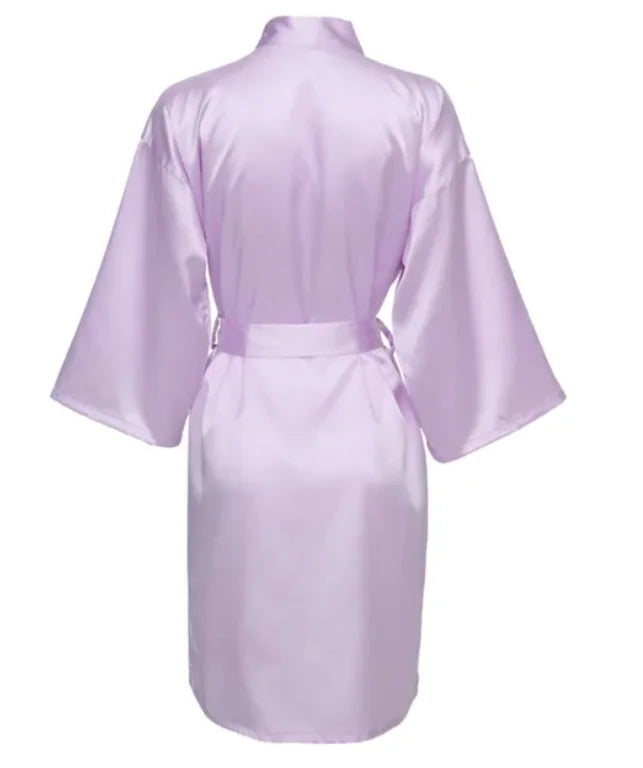 Wedding Party Team Bride Robe Without Letters Kimono Satin Pajamas Bridesmaid Plain Bathrobe SP088