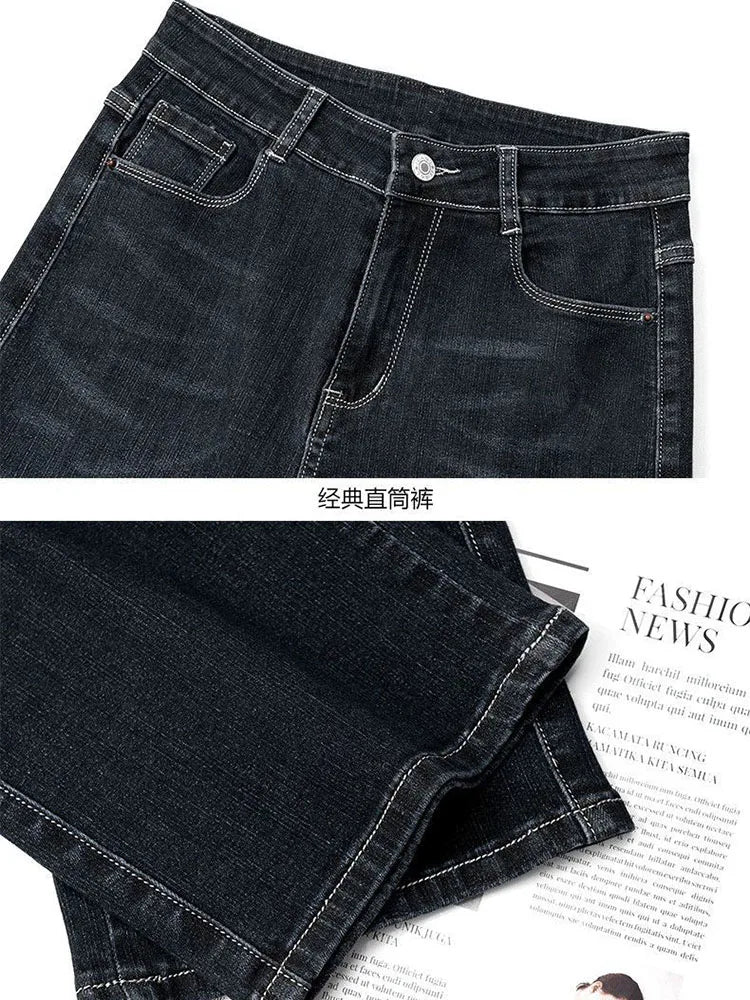 Women Vintage Thicken Loose Straight Jeans Korean Fashion High Waist Velvet Lined Denim Pants Winter Warm Snow Wear Vaqueros New