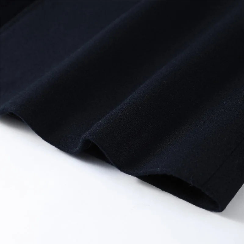 Elegant Stand Collar Long Woolen Coat Women Loose Full Sleeve Single Breast Warm Overcoat 2026 Spring Lady Outwear New