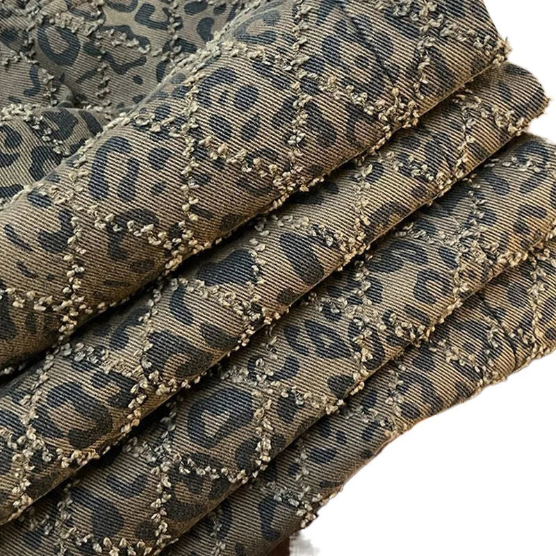 2025 Winter New Arrival American Retro High Street Leopard Print Jeans for Women High Waist Loose Straight Pants