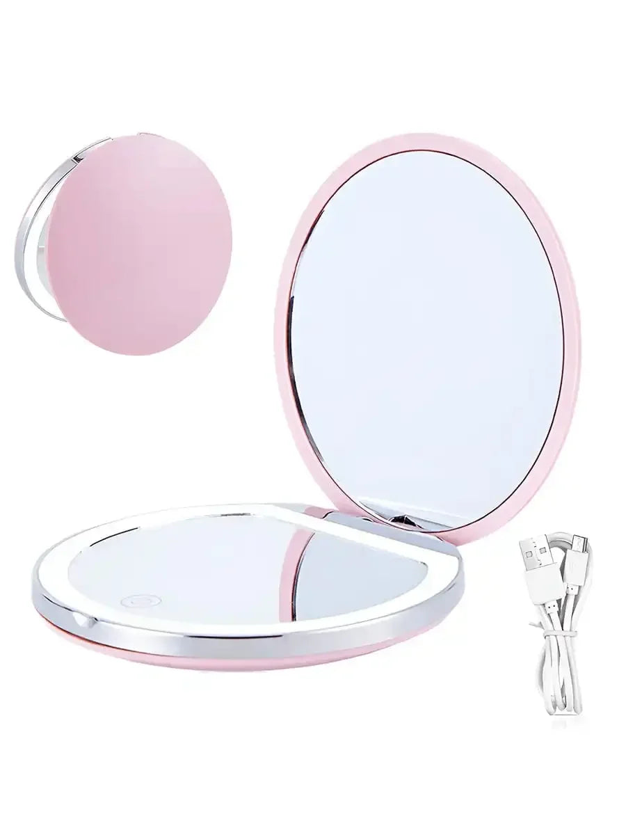 2026 Makeup mirror, the perfect gift for female friends, Portable Foldable Makeup Mirror, 1 Count Glam Travel Makeup Mirror With LED Light, Compact Mirror For Women, Pocket Size Makeup Tools, Travel Hand Mirror