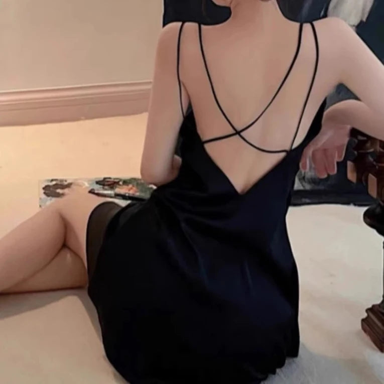 New Female 2PCS Long Robe Nightgown Sleepwear Set Backless Suspender Nightdress Lingerie Elegant SEXY Home Dress Loungewear