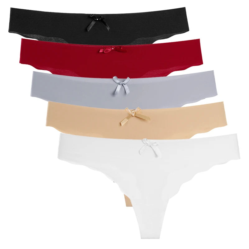 5Pcs/Lot Women's Panties Underwear Viscose Seamless Briefs Low Waist Female Lingerie Summer Ultra-thin G-String Thongs
