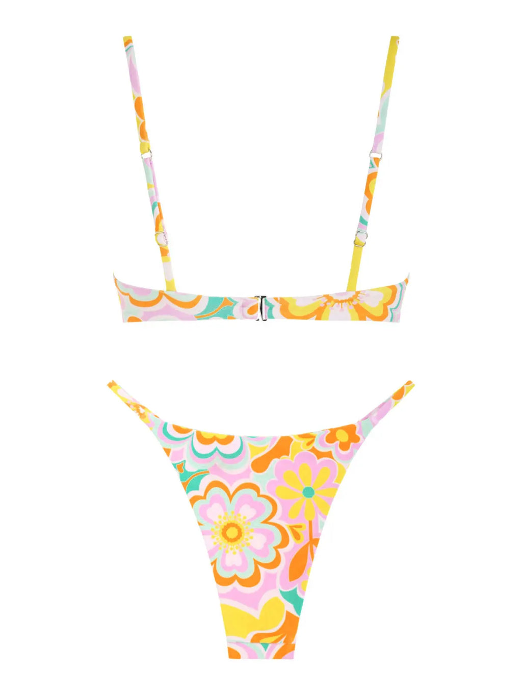 ZAFUL Women's swimwear Ditsy Floral Print O Ring Criss Cross Bikini Swimwear