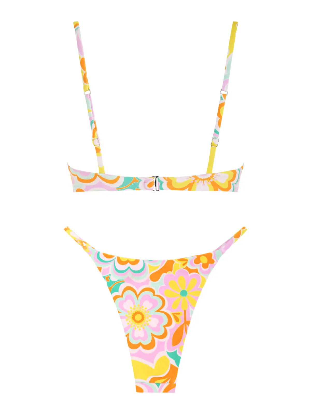 ZAFUL Women's swimwear Ditsy Floral Print O Ring Criss Cross Bikini Swimwear