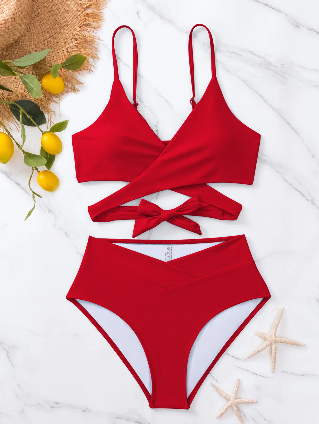 2023 New Bikini Solid Two Piece Sets for Women's Swimsuit Strap Comfortable Fabric Split Black Swimwear Stylish and Innovative