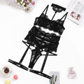 MUZISKAT 2025 New Lace Splicing Body Shaping Erotic Suit See-Through Neck Sexy Lingerie Four-Piece Set