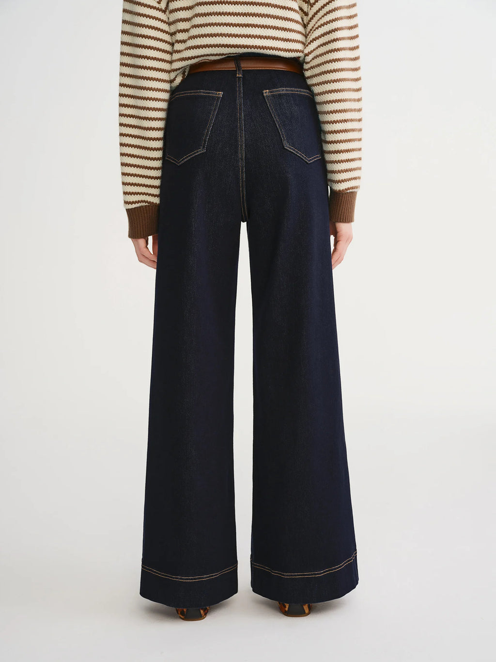 DUSHU Trendy Plus-Size Women's High-Waisted Wide-Leg Jeans Pants 2025 Winter  New Office Casual Stretchy Slimming Perfect Fit