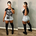Denim Shorts Pleat Skirts Women Cargo Pant High Waist 2025 Winter Clothes Y2K Streetwear Denim Jean Short Tie Dye Pants Skort
