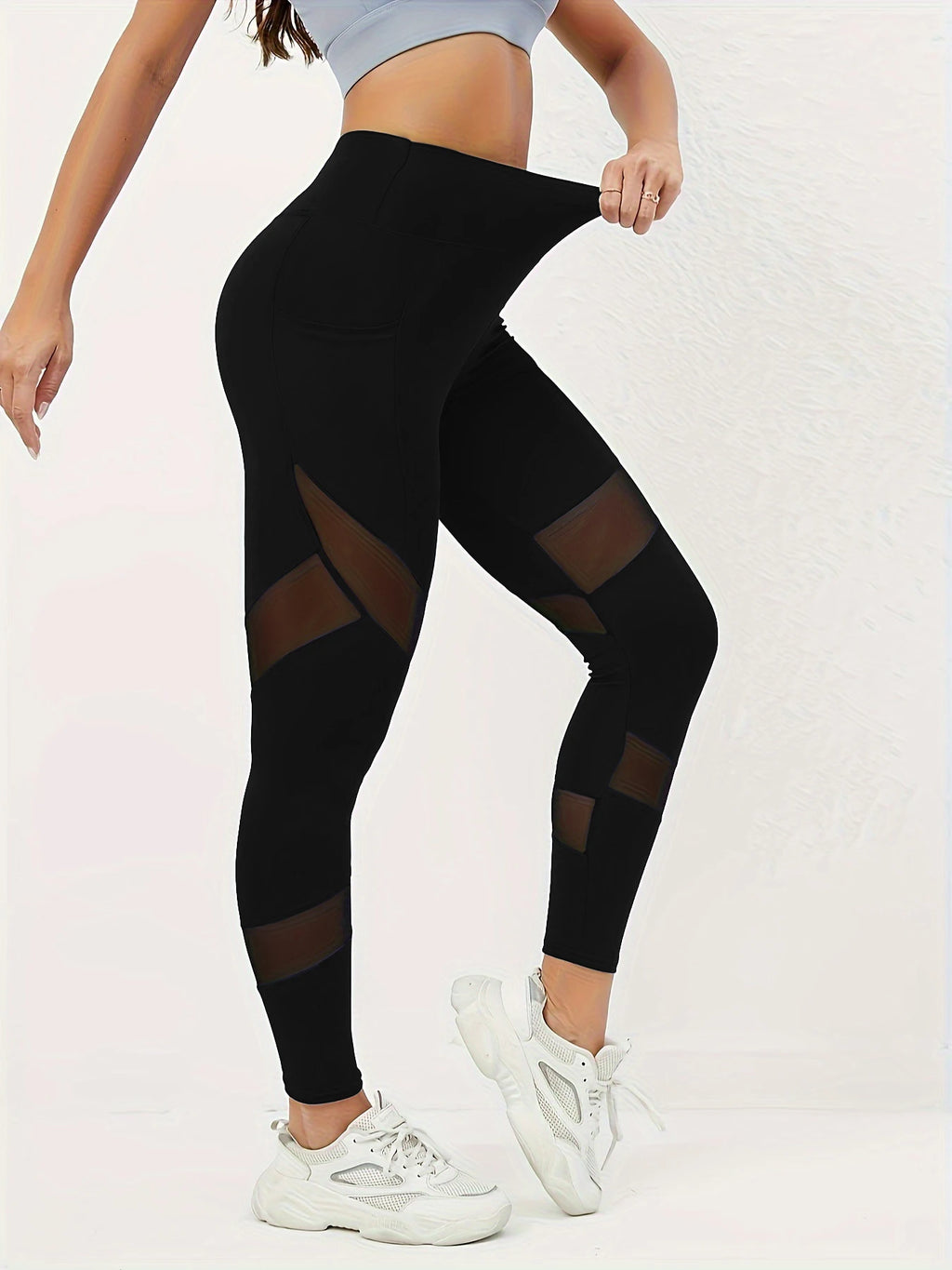Ladies High Waist Mesh Women Leggings Fitness Breathable Push Up Leggings Women Quick Dry  Casual Leggin