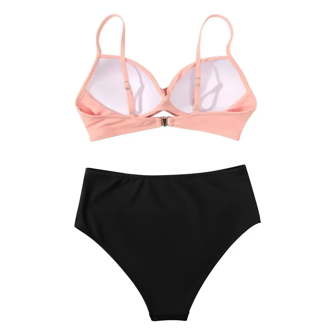 Slimming High Waist Bikini Set Women's Multi-Color Hard Bag Gathered Bikini Ideal for plus Size Swimsuits And Beachwear