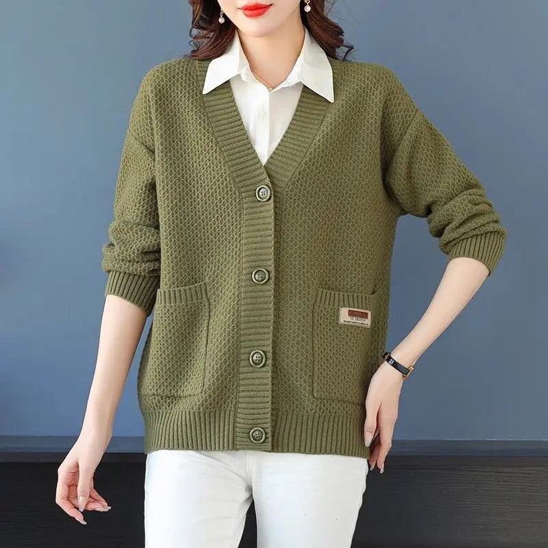 Fashion Fall Winter Clothes Woman Knitwear Top Buttons Long Sleeve Jacket For Women Sweater Tops Casual Ladies Cardigan Coat