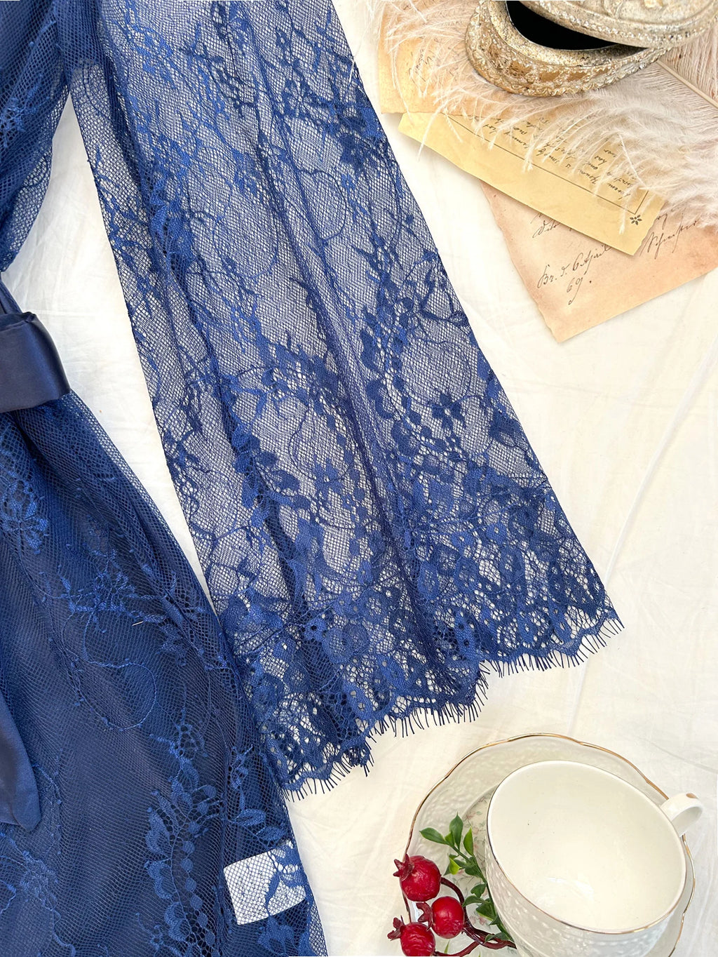 Sexy Elegant Pure Color Mesh Nightgown Set Transparent Lace Robe Sleepwear Casual Comfortable Women's pajamas