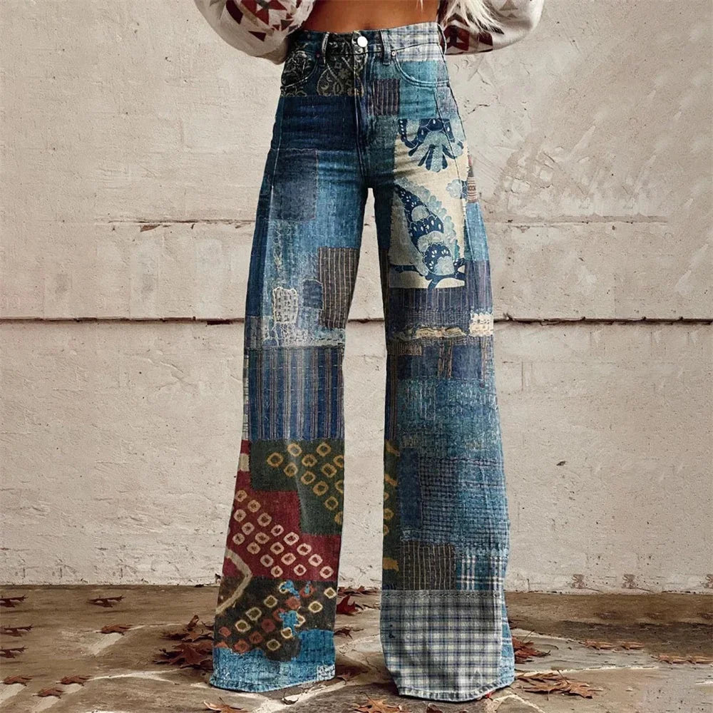 2025 Retro Fashion High Waisted Pants High Street Loose Wide Leg Denim Pants Women Harajuku Y2k Loose Jeans Women's Streetwear