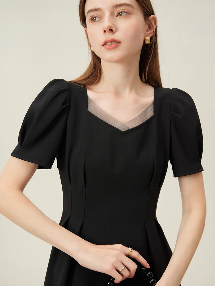 FSLE Swan Dress French Style High Waist Dress For Women 2024 Summer New Arrival Dress For Formal Occasions 24FS12193