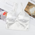 Ice Silk Women Top Bra Yoga Seamless Vest Bras Sexy Female Push Up Underwear Lingerie Sleep Top Padded Bralette