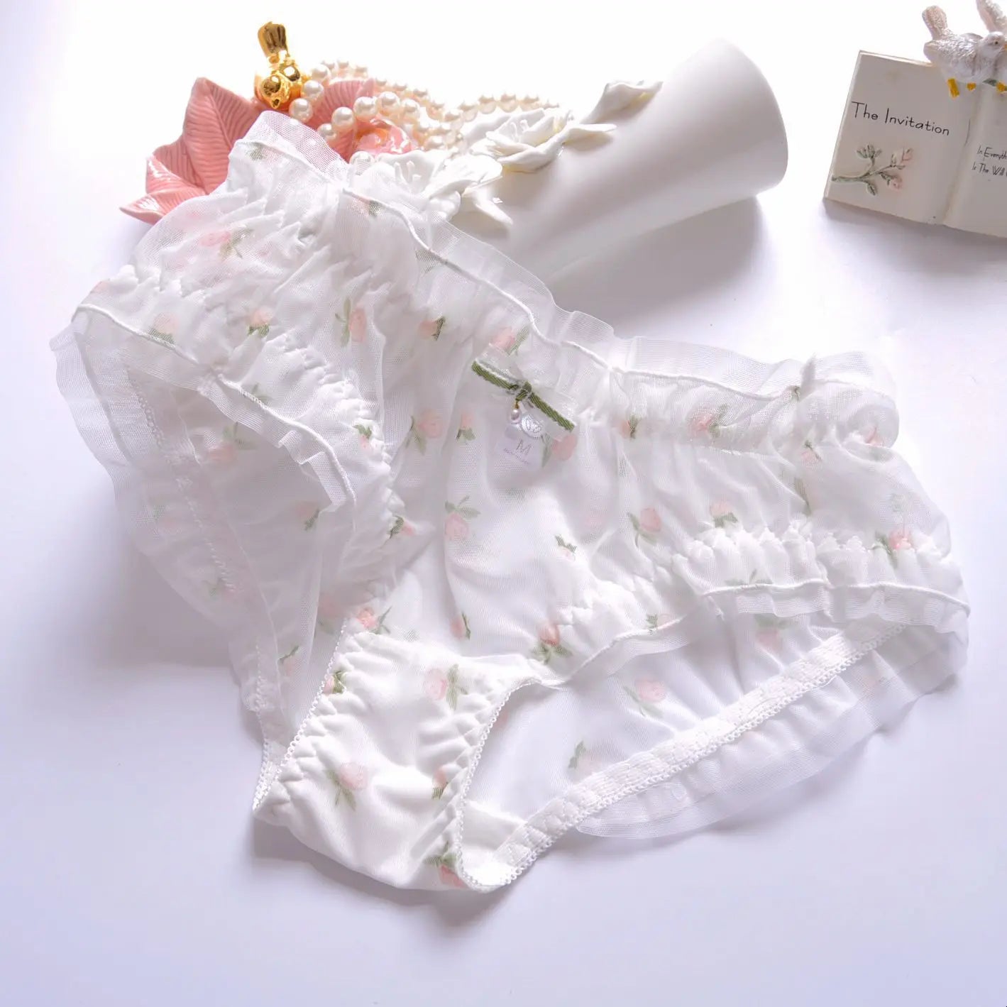 Cotton Ruffle Cute Lovely Sweety Girl Panties Bow Japanese Princess Style High Elasticity Breathable Sexy Women Underwear Breifs