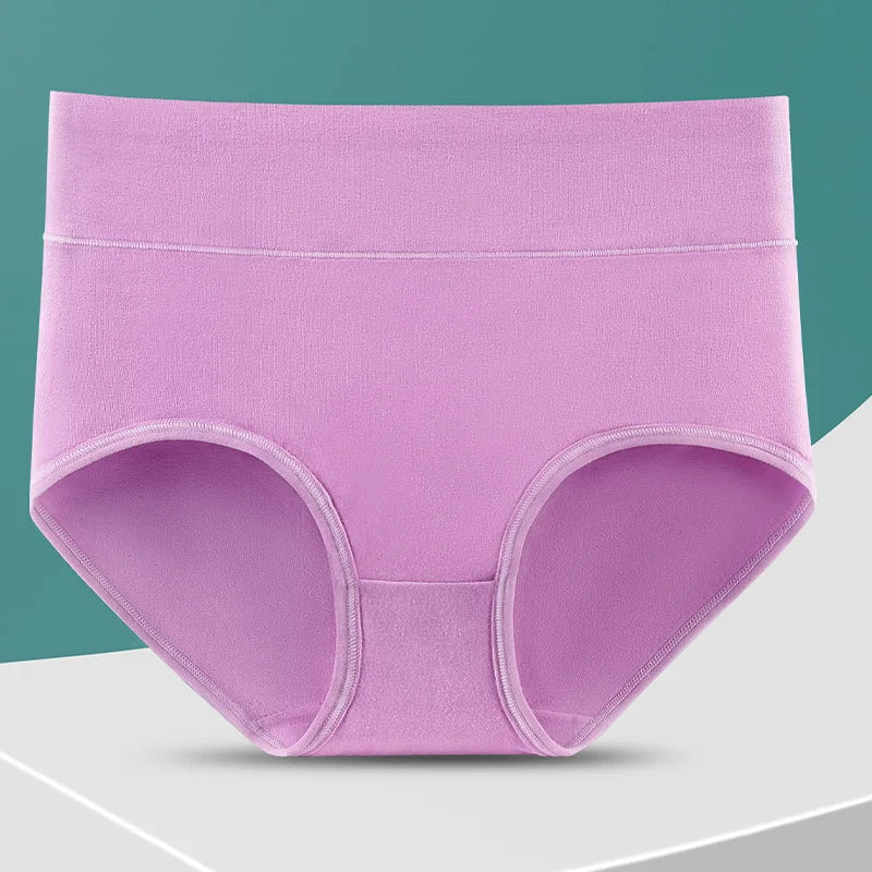 4pcs/pack High Waisted Postpartum Underwear Womens Cotton Underwear Soft Breathable Full Coverage Stretch Panties