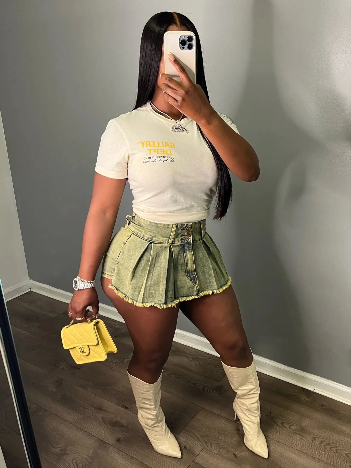 Denim Shorts Pleat Skirts Women Cargo Pant High Waist 2025 Winter Clothes Y2K Streetwear Denim Jean Short Tie Dye Pants Skort