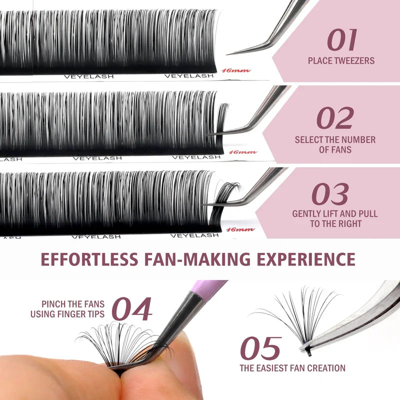 VEYESINC Cashmere Lashes Luxe  Eyelash Extensions Veyelash Faux Mink Individual Volume Soft Natural for Makeup