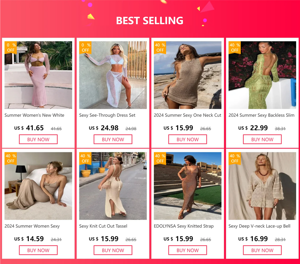 2026 Women Ins Style Sexy Backless Neck-hanging Long Sleeve Fishtail Dress Knit Beachwear Summer Swimsuit Bikini Cover-ups A2825