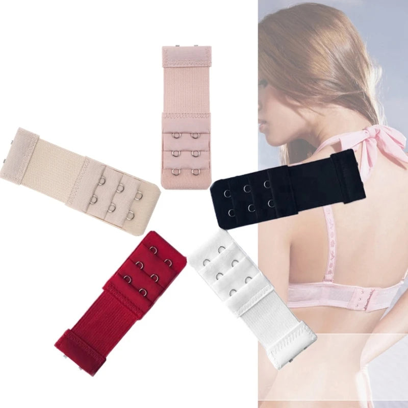Women 2 Hook Bra Extender Elastic Underwear Extension Strap Clip Expander Buckle