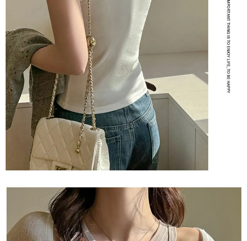 BIVIGAOS Summer New Hot Girl Tight Fitting Vest Women's Modal High Elastic Sexy Tank Top Casual Fashion Vest Sleeveless T Shirt