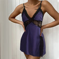 Women's Sleep  European and American Lounge Sleepshirts home sexy sleepwear camisole skirt lace low neck nightgown Nightgowns