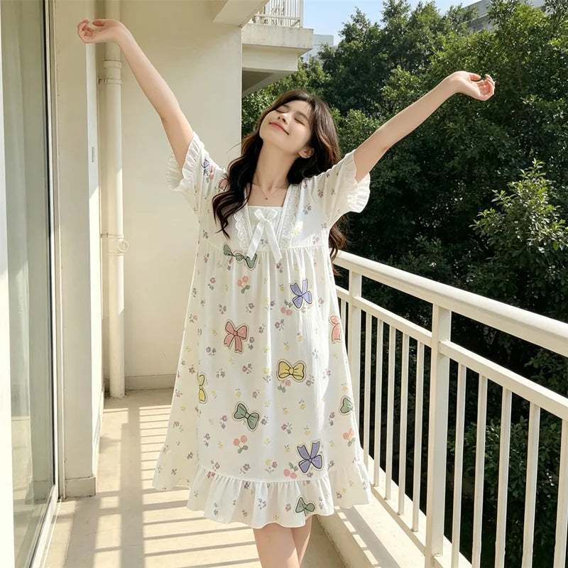 Home Wear Women's Summer Pajamas Dress Sleeping Wear for Woman Sleepwear Pajama Women's Sleep Lingerie Night Nightgowns Ladies
