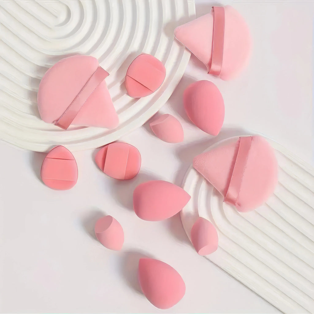 1 Set Beauty Sponge Egg Deep Purple Beige Pink Dual Use Dry Wet Mini Air Cushion Powder Puff Soft Texture For Liquid Foundation Daily Salon Makeup Accessory