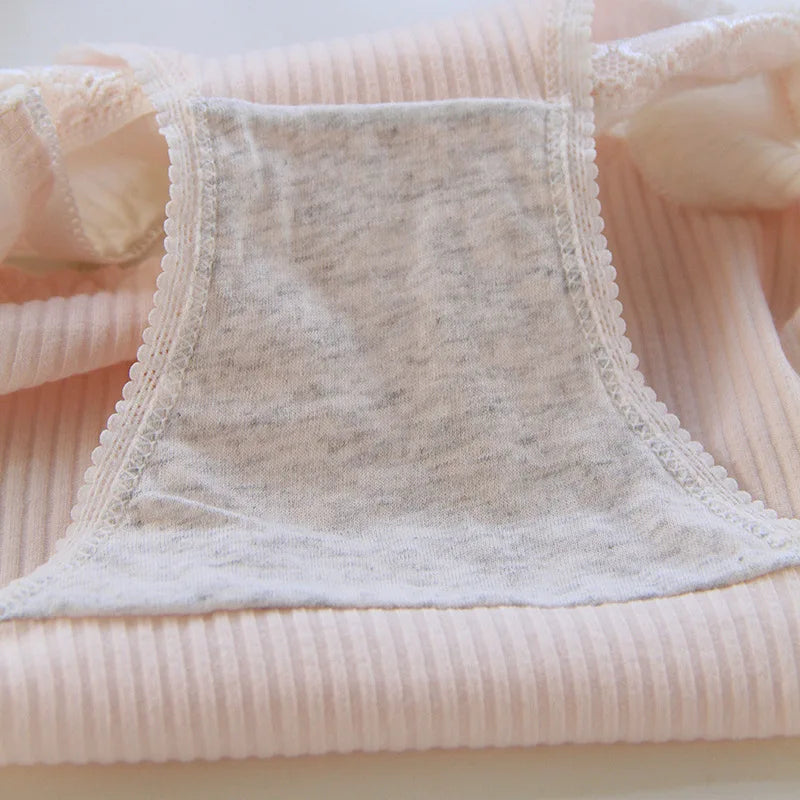 5Pcs/Set Lace Edge Underwear Women Cotton Panties Female Underpants Sweet Girls Briefs Breathable Soft Shorts Sexy Lingerie