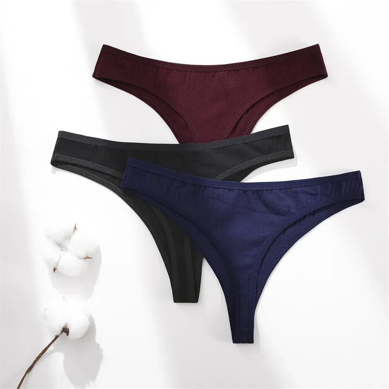 15Pcs/Set Women Cotton G-Strings Panties Female New Color Low Rise Thongs Ladies Sexy Bikini Girl Soft M-XL Intimates Lingerie