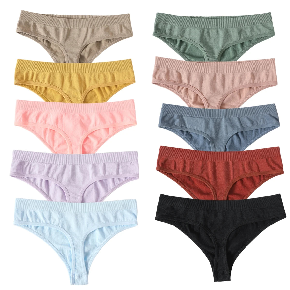 10Pcs/Set Seamless Thongs G-String Women Panties Sexy Underwear Female Underpants Sexy Lingerie Low Waist Sport Bottoms M-XL