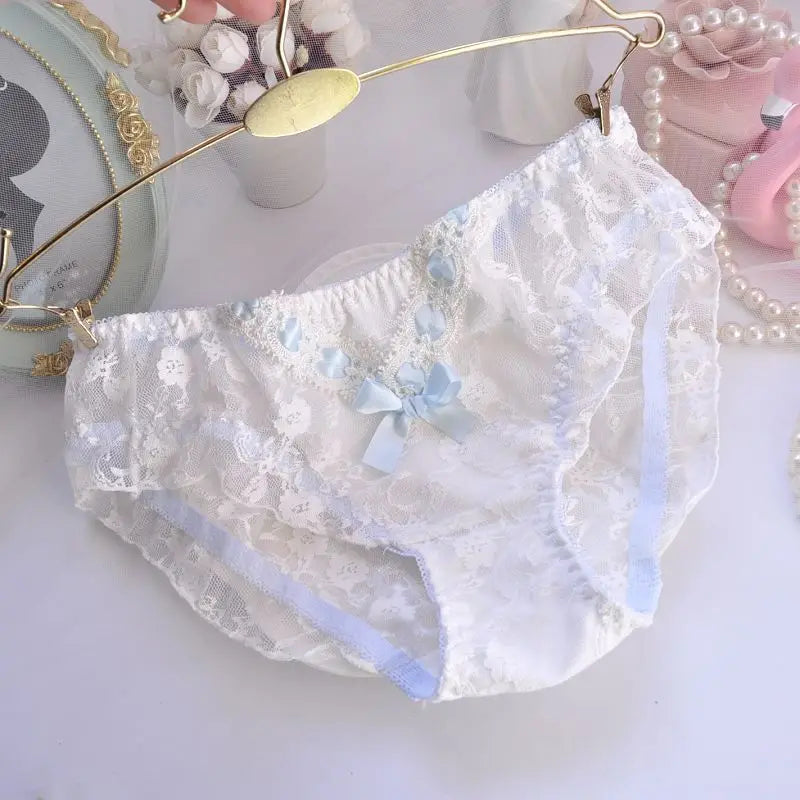 Cotton Ruffle Cute Lovely Sweety Girl Panties Bow Japanese Princess Style High Elasticity Breathable Sexy Women Underwear Breifs