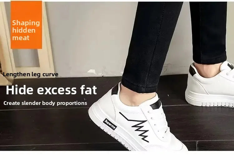 High Waist Fleece Lined Skinny Jeans Women's Autumn Winter New Style Pure Color Slimming Tight Fit Ankle Length Pants