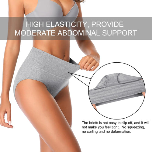 4pcs/pack High Waisted Postpartum Underwear Womens Cotton Underwear Soft Breathable Full Coverage Stretch Panties