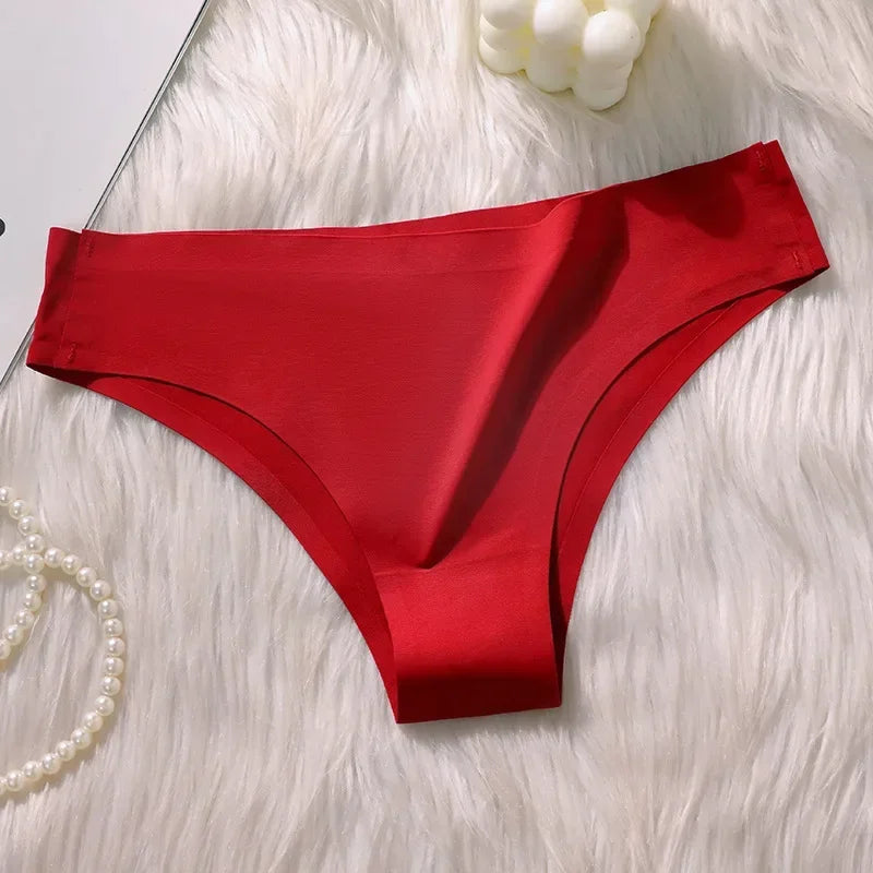 Seamless Panties Women Sexy Underwear Ice Silk Underpants Low Waist G-string Female Soft Solid Ultra-thin Briefs Трусы Женские