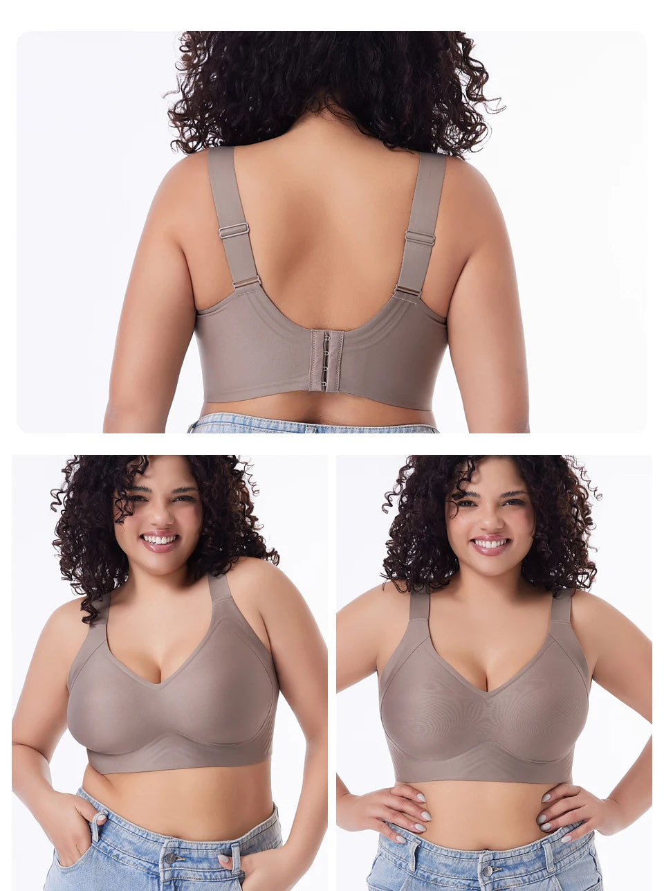 FallSweet Wireless Push Up Bra for Women Plus Size Thin Cup Sports Bras Breathable Comfortable Underwear Sexy Lingerie M-6XL