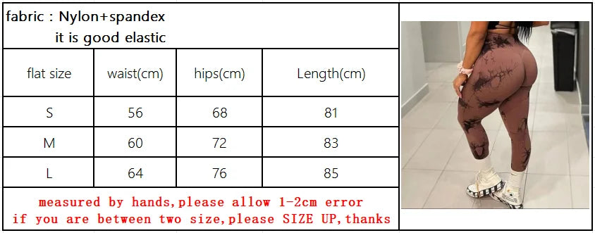 Women Tiedye Gym Leggings Seamless Yoga Pants Scrunch Sports Fitness Tights High Waist Workout Training Leggins Drop Shipping