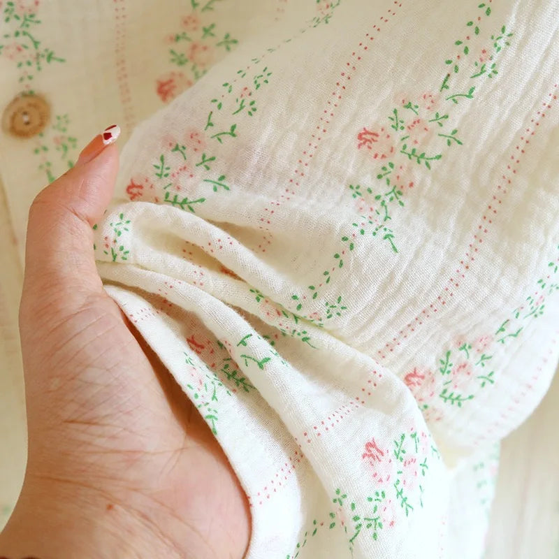 100% Cotton Gauze Women Pajamas 2025 New Spring/Autumn Sleepwear Female 2 Piece Set Nightwear Lady Pyjamas Loungewear