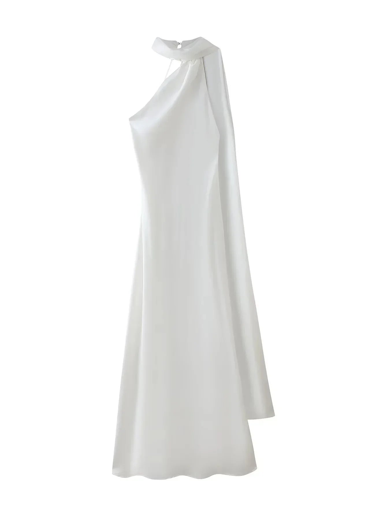 Women's Selling Fast Silk-Satin Feeling Halter Neck Dress European and American Style Sleeveless Summer Fashion Dress