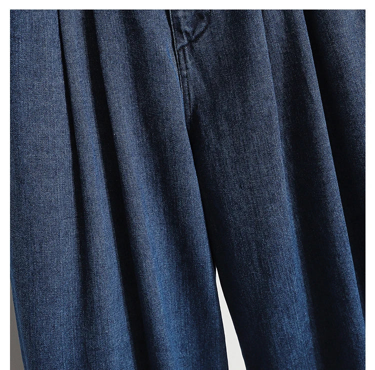 Oversized Women Jeans Spring Elastic Waist Wide Leg Loose Denim Harem Pants Large Size Female Baggy Pants